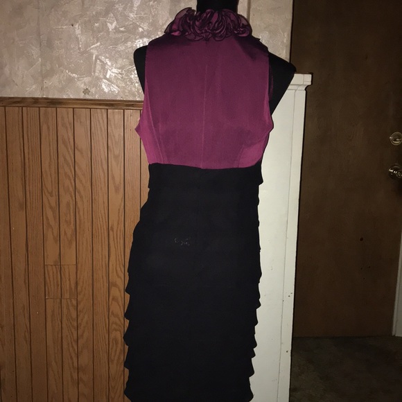 Sexy Burgundy & black S.L fashions dress - Picture 4 of 7